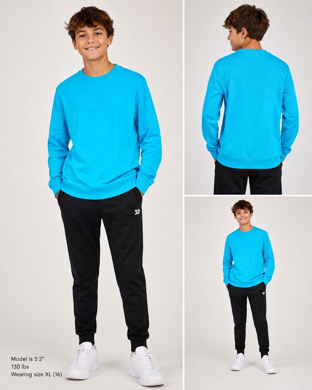 All in Motion XL 16 Blue Pullover Sweatshirt Athletic Crewneck NWT Boy Girl